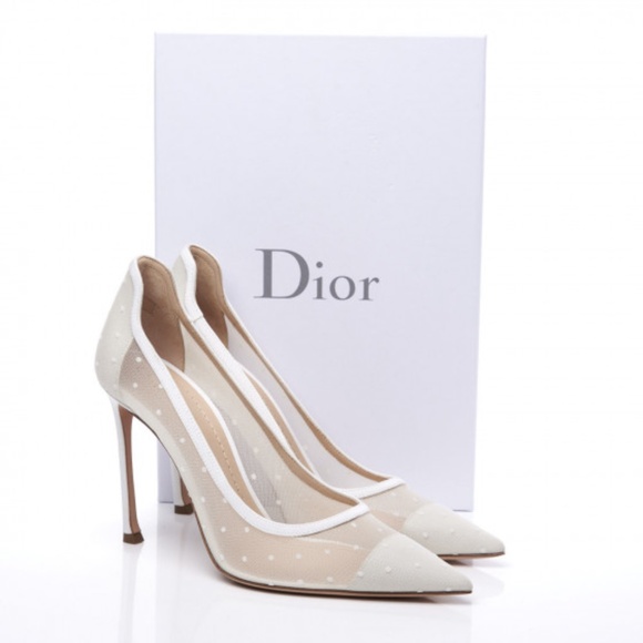 Christian Dior Mesh Plumetis Heel - Picture 1 of 5